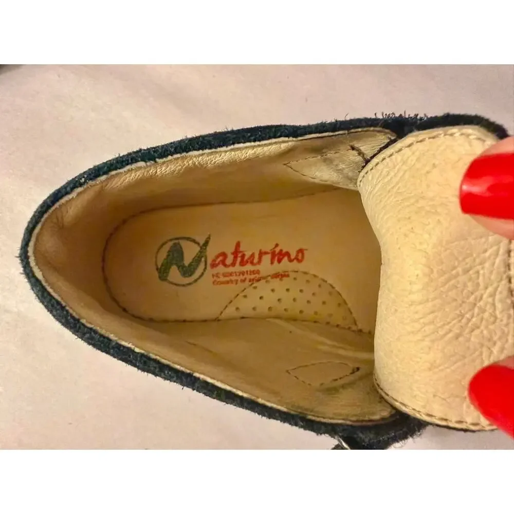 NATURINO CHOCO Suede Desert Boots in Navy Blue sz. 22 US 6